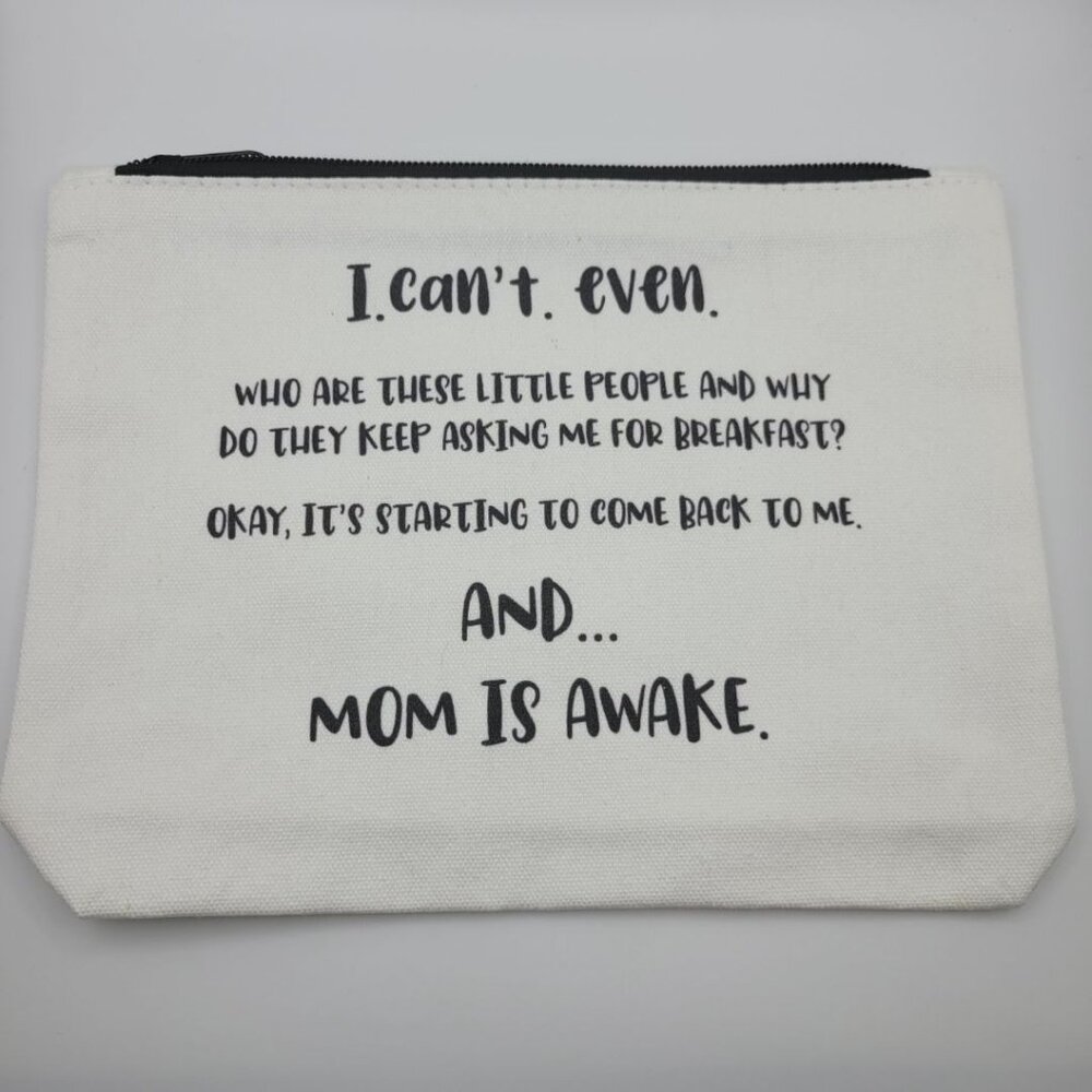 Mom Who Are These Kids People Makeup Bag 9 x 7 Canvas Zipper Pouch Gift Cosmetic
